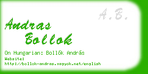 andras bollok business card