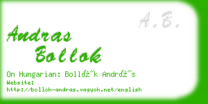 andras bollok business card